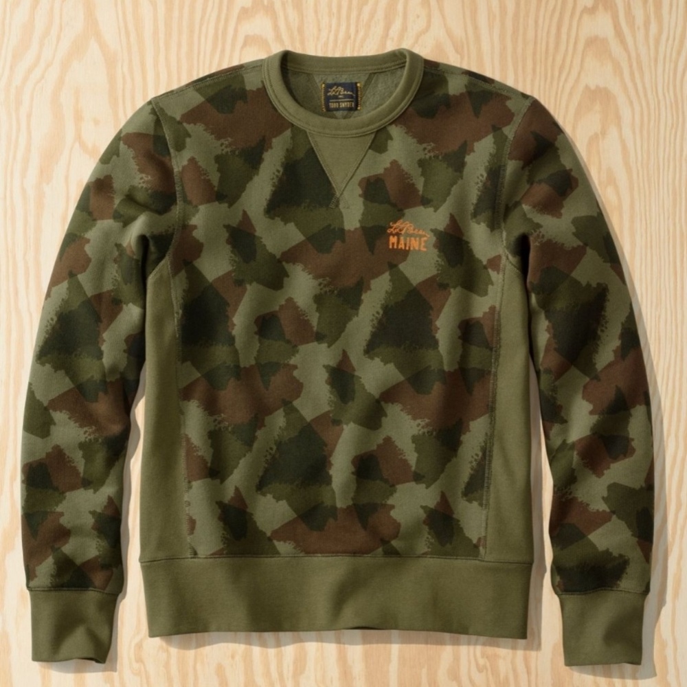 Todd Snyder x LL Bean camo print sweatshirt large